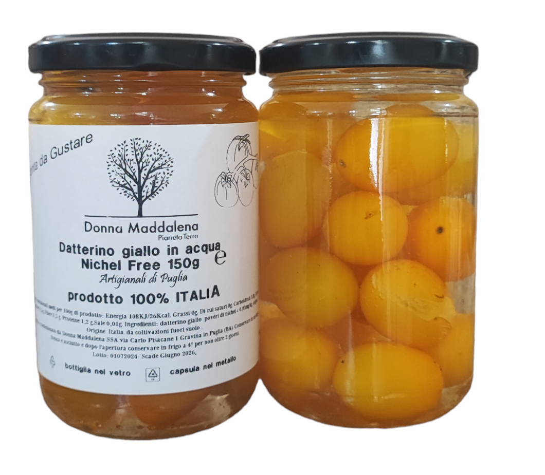 Datterino giallo in acqua nichel free 150 g